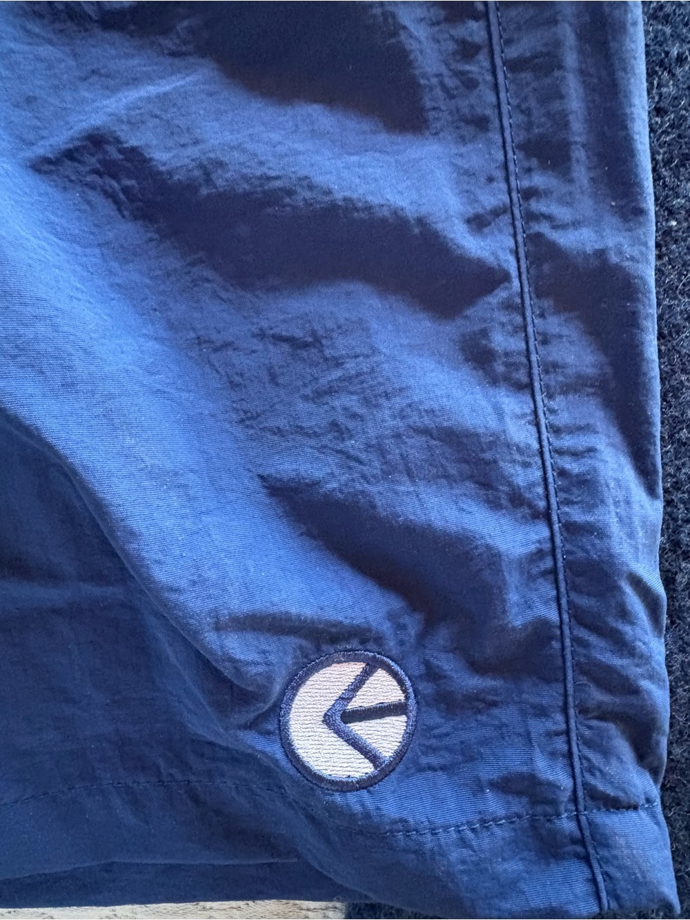 ethika Navy Blue Men's Hybrid Shorts with Embroidered Round Logo
